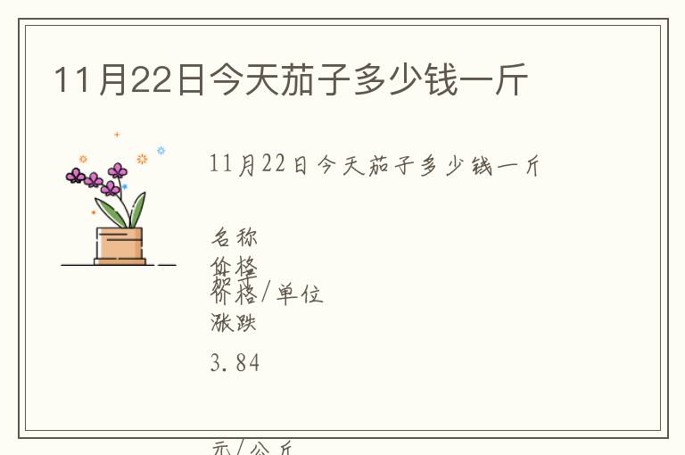 11月22日今天茄子多少钱一斤