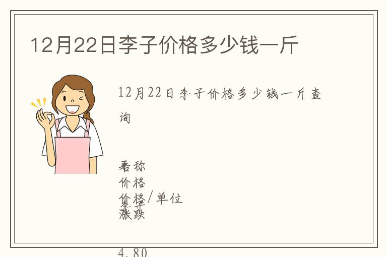 12月22日李子价格多少钱一斤