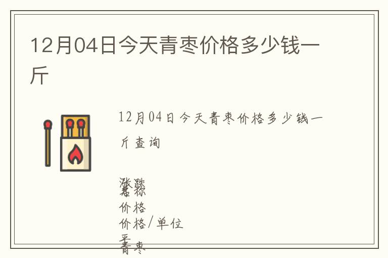 12月04日今天青枣价格多少钱一斤