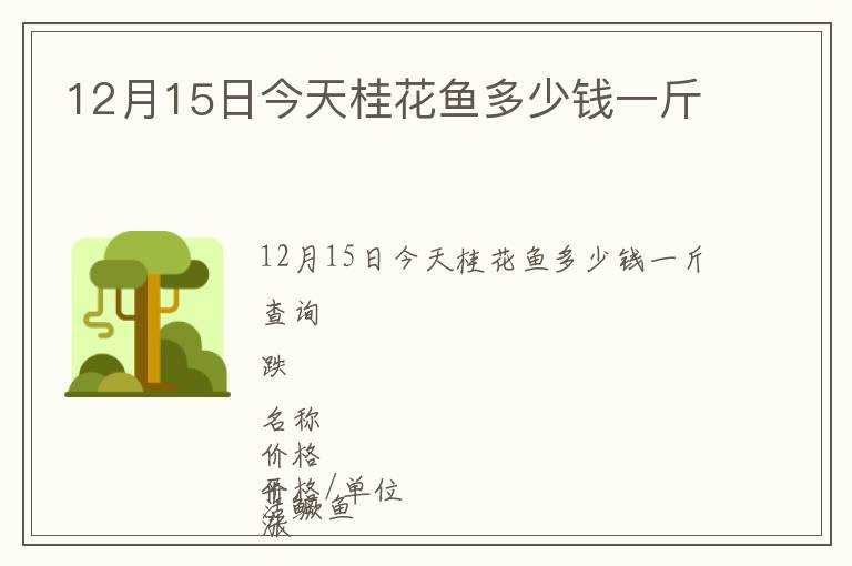 12月15日今天桂花鱼多少钱一斤