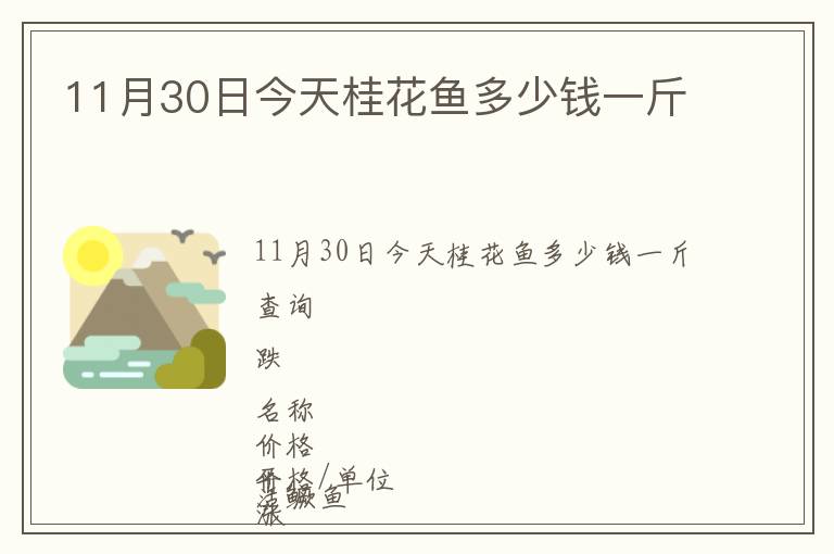 11月30日今天桂花鱼多少钱一斤