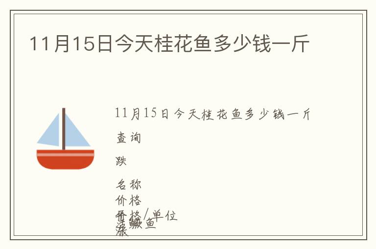 11月15日今天桂花鱼多少钱一斤