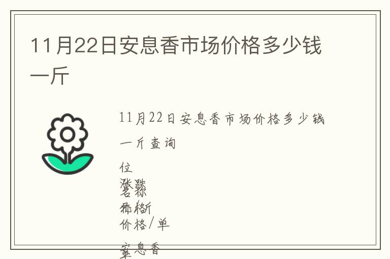 11月22日安息香市场价格多少钱一斤