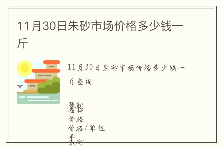 11月30日朱砂市场价格多少钱一斤