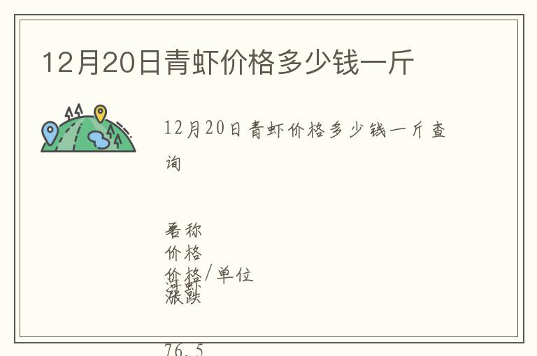 12月20日青虾价格多少钱一斤