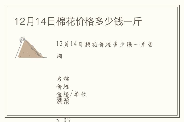 12月14日棉花价格多少钱一斤