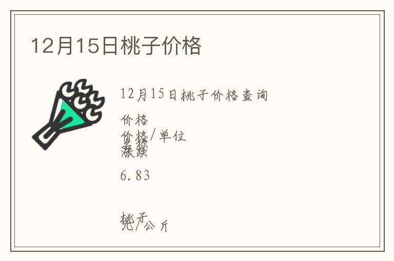 12月15日桃子价格