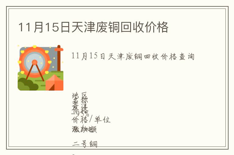 11月15日天津废铜回收价格