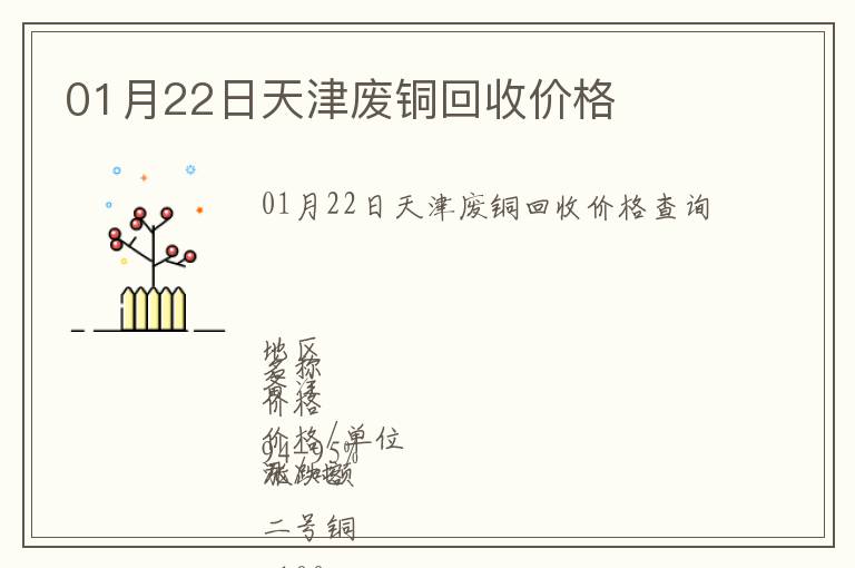 01月22日天津废铜回收价格