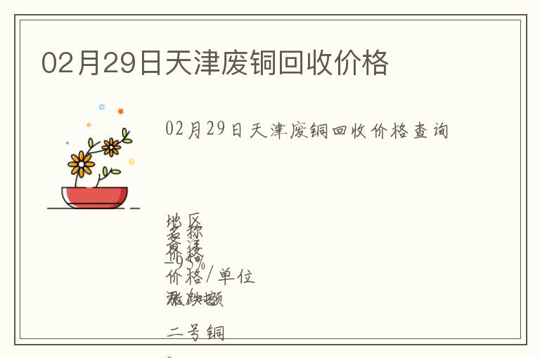02月29日天津废铜回收价格