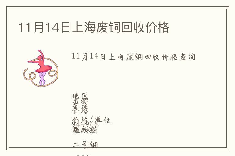 11月14日上海废铜回收价格