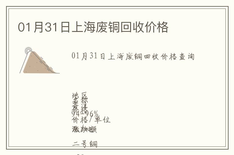 01月31日上海废铜回收价格