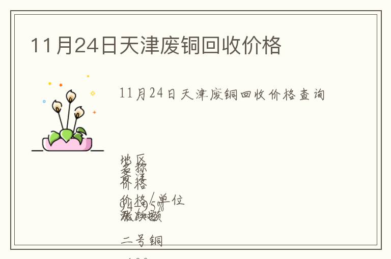 11月24日天津废铜回收价格
