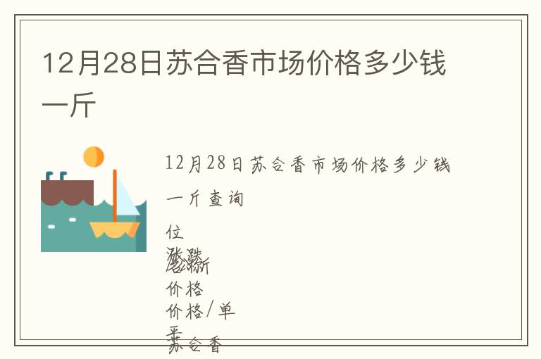 12月28日苏合香市场价格多少钱一斤