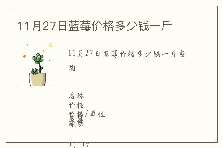 11月27日蓝莓价格多少钱一斤