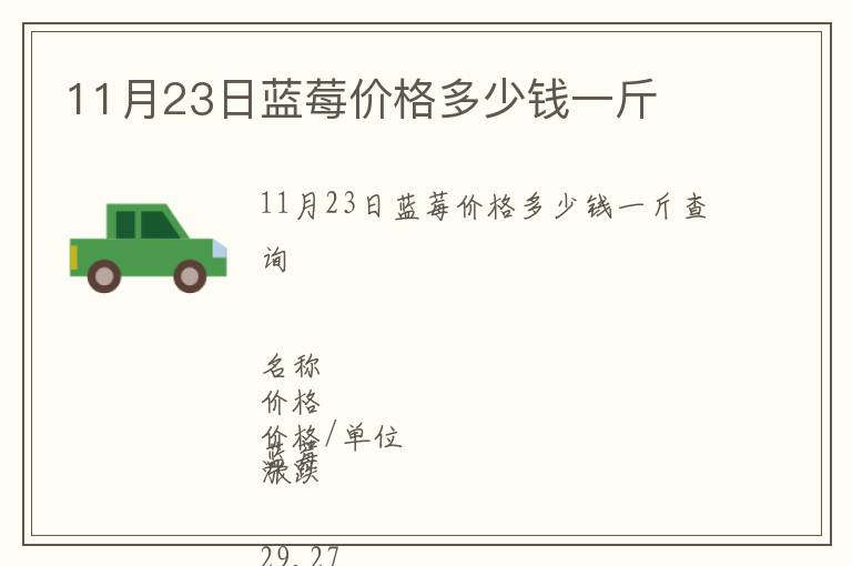 11月23日蓝莓价格多少钱一斤