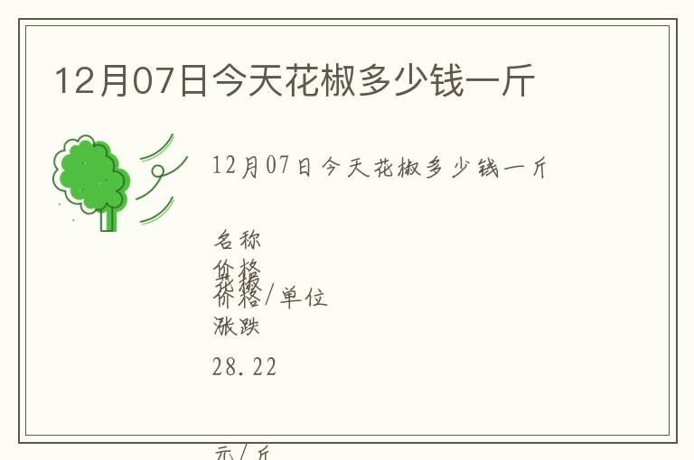 12月07日今天花椒多少钱一斤