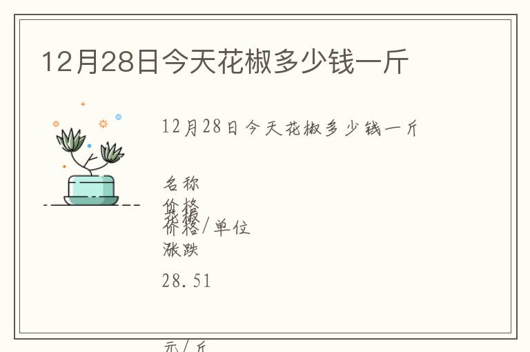 12月28日今天花椒多少钱一斤