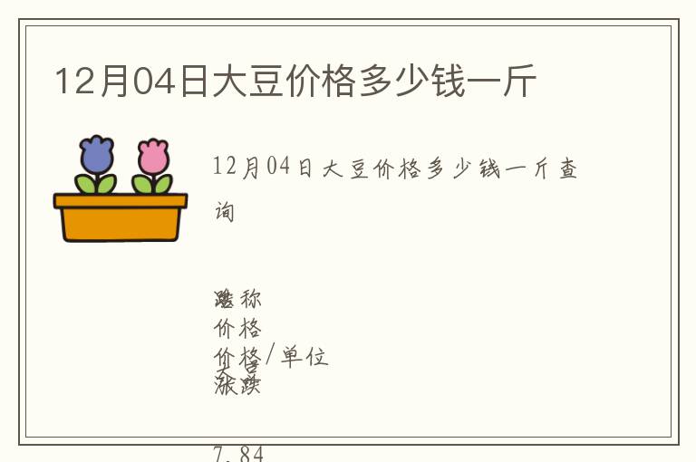 12月04日大豆价格多少钱一斤