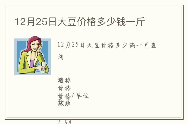 12月25日大豆价格多少钱一斤