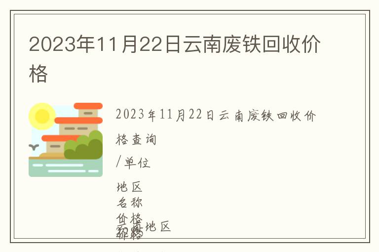 2023年11月22日云南废铁回收价格