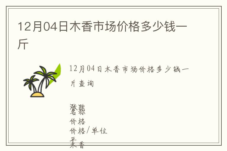 12月04日木香市场价格多少钱一斤