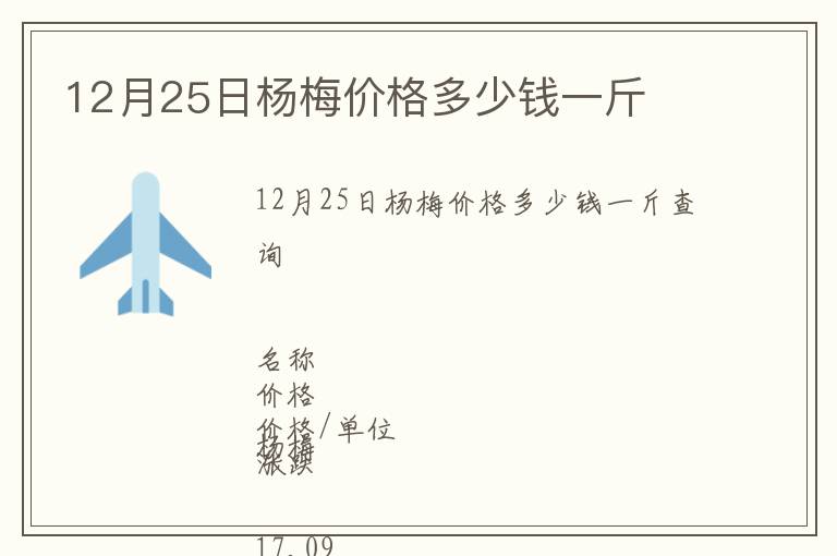 12月25日杨梅价格多少钱一斤